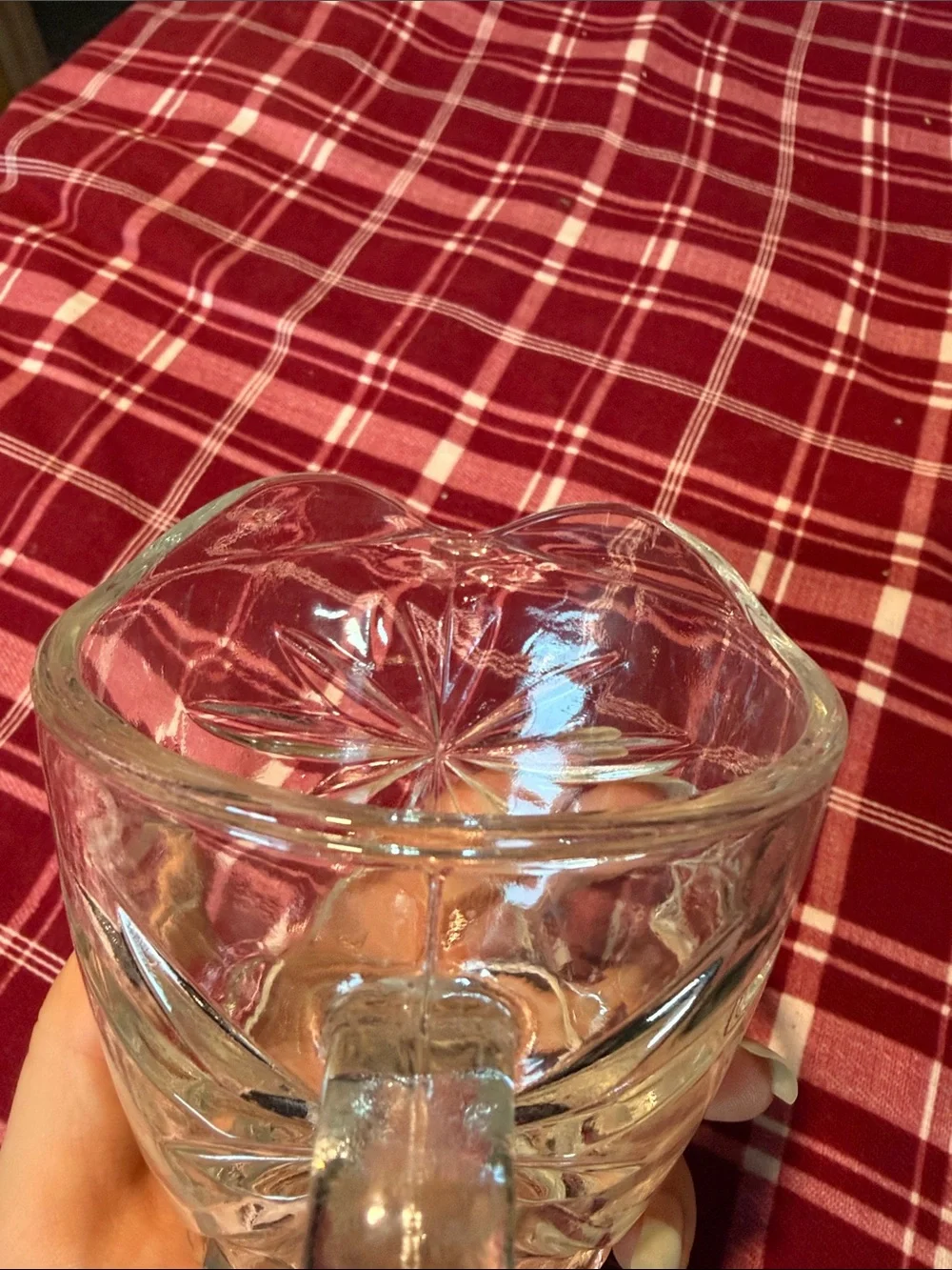 Vtg Anchor Hocking Star of David Glass Creamer Pitcher